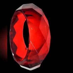 Vtg. Red Cherry Lucite Bangle